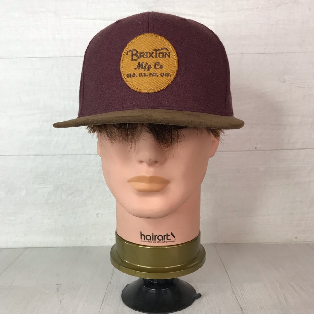 Brixton Burgundy and Olive Hat